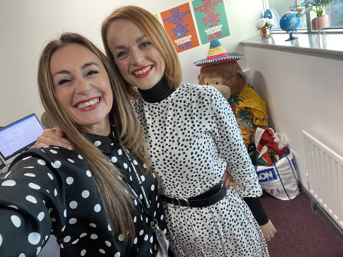 NadineHudspeth's tweet photo. Matchy matchy in marketing today - ⁦@KatyClark3⁩ thinks we look like Mel &amp; Kim 🤣 remember them 🤷‍♀️⁦@gatesheadcoll⁩ https://t.co/NVV0D1usZ8