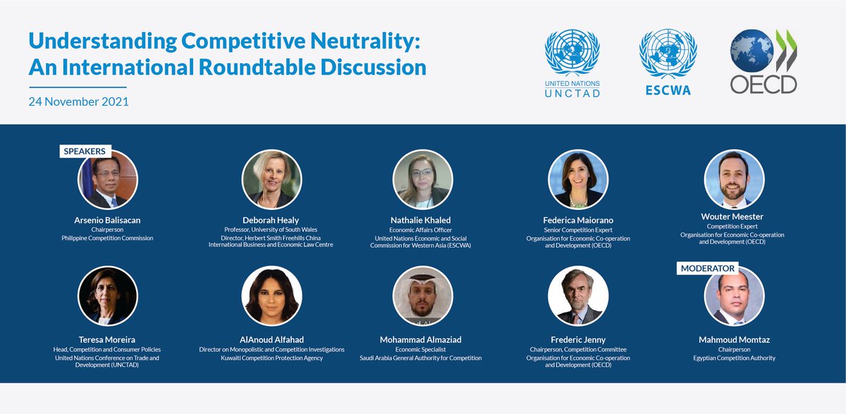CompetitionPH's tweet photo. HIGHLIGHTS: Understanding Competitive Neutrality: A Roundtable Discussion by @OECD x @OECD_BizFin x @UNCTAD x @UNCTAD_CCPB x @UNESCWA.
#PartnersForCompetition
#CompetitionMatters
#CompetitiveNeutrality https://t.co/rxfv7wLt4v
