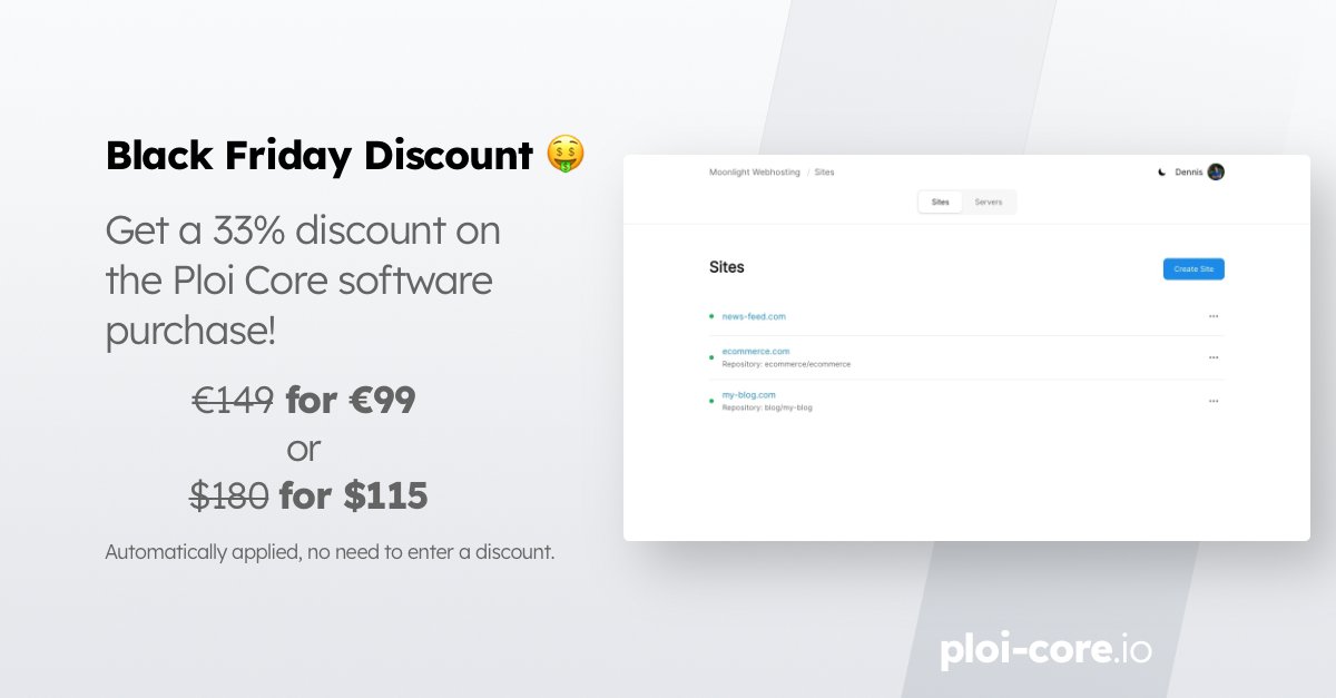 PloiCore's tweet image. Black Friday Discount! 🤑

ploi-core.io

#BlackFriday