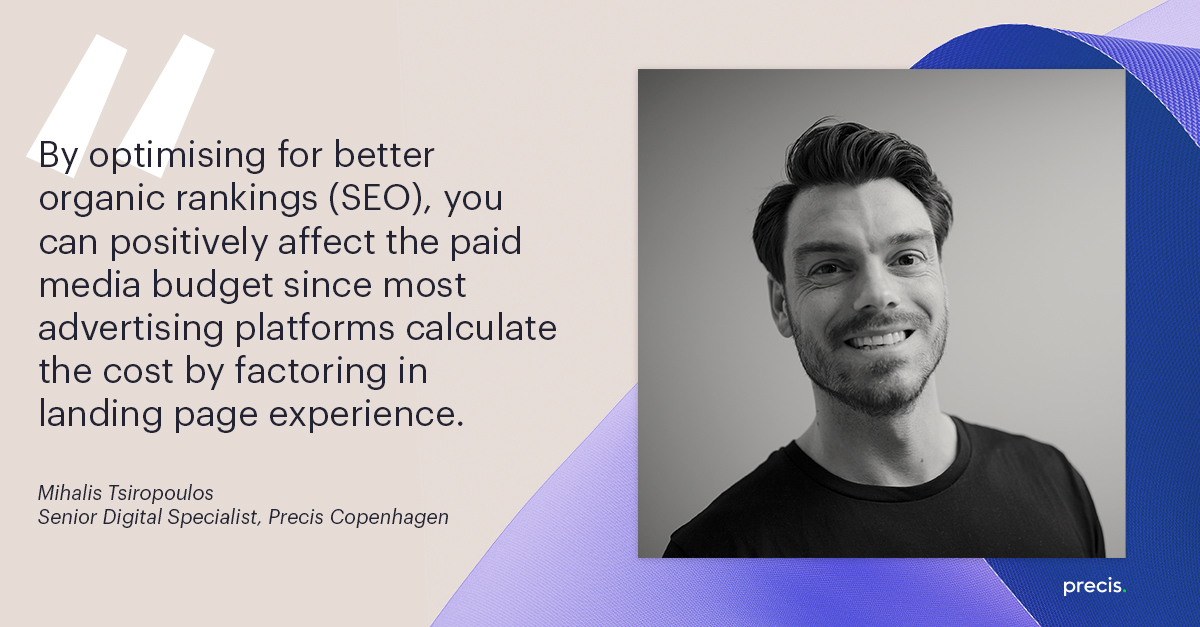 Precis_Digital's tweet photo. Can you downsize your media spend with better organic rankings?
"You can use the knowledge you gain from your Paid Search campaigns to be more precise in your SEO optimisation and vice versa. Having a good organic ranking can also help you save money on your paid spend." #seotips https://t.co/gt8bayWZ9M