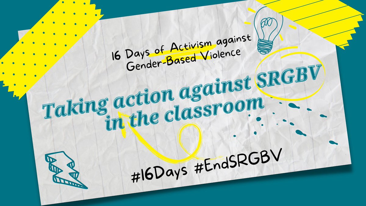 These #16Days of Activism against gender-based violence, let's empower education practitioners to take action and #EndSRGBV 🙌 
💡 Follow @VVOBvzw, @TeachersFor2030 & @RsFawe for resources, best-practices & insights to remove harmful gender biases from the classroom ✔️