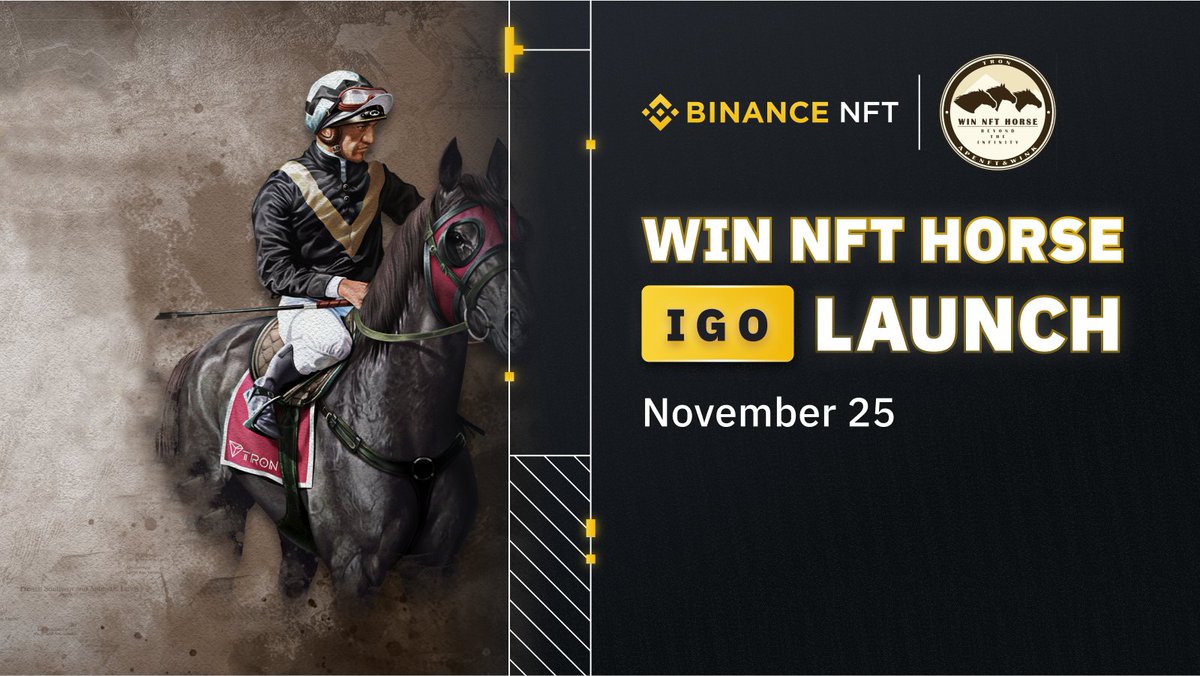 Galloping onto the Binance NFT Marketplace in less than 10 minutes is the @WINNFTHORSE IGO collection! Get up to 8 exclusive horse breeds. 🏇 Pick yourself a winner 👇 binance.com/en/nft/event/w…