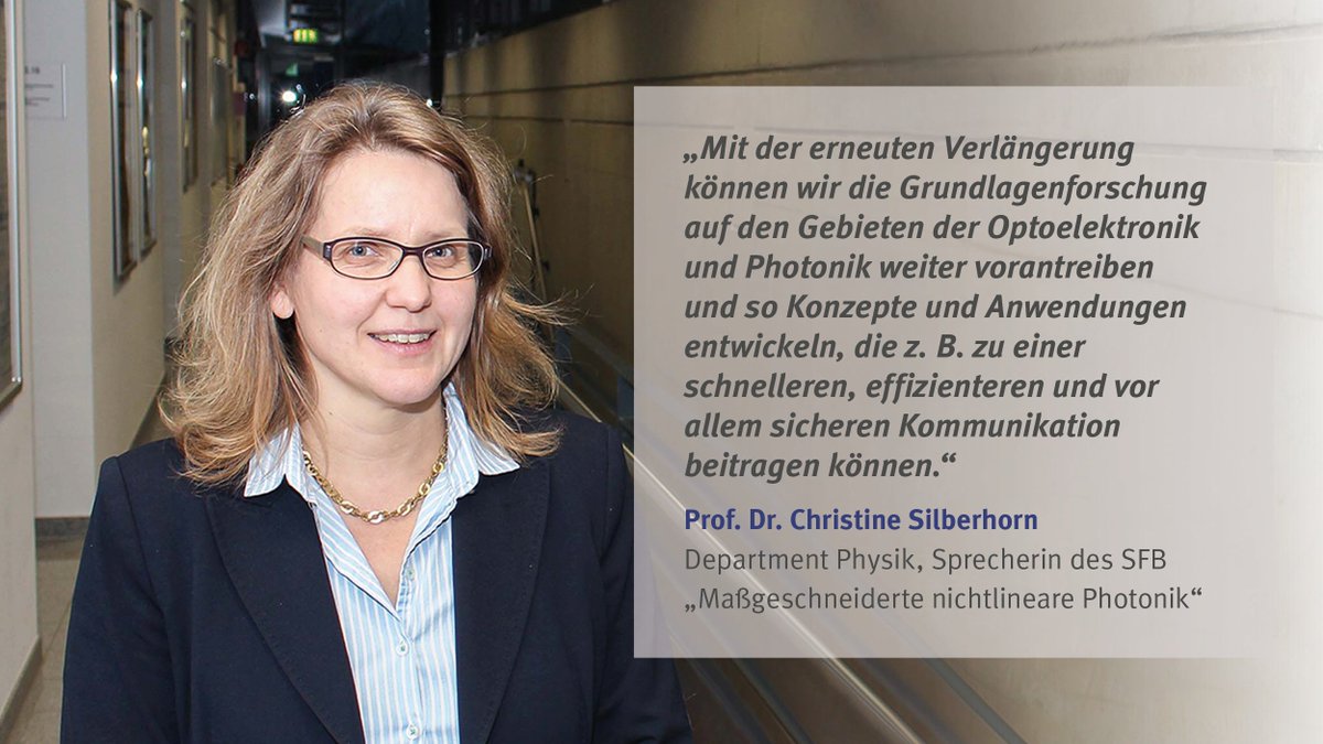 unipb's tweet photo. Erneute @DFG_public-Verlängerung für gemeinsamen Sonderforschungsbereich „Maßgeschneiderte nichtlineare Photonik“ der UPB und @tudortmund zu Grundlagen der #Photonik und #Quantenoptik: ➡️ https://t.co/68QU0JVumR
Die UPB gratuliert dem Team um Prof. Dr. Christine Silberhorn! https://t.co/XsfXIUvJBW