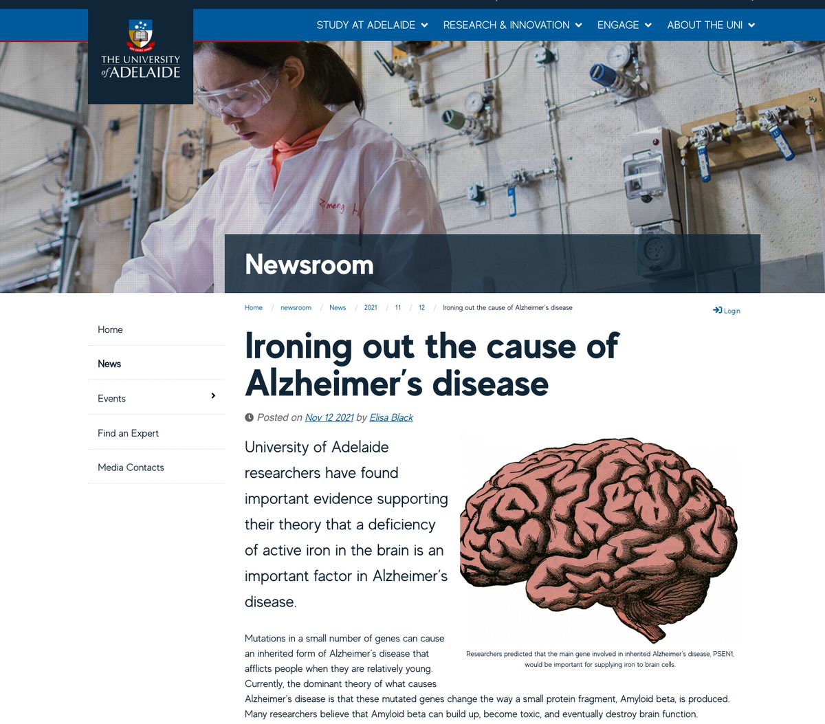 Loving this press release for our recent manuscript! 🤩

"Ironing out the cause of Alzheimer’s disease" adelaide.edu.au/newsroom/news/…

#Bioinformatics #neuroscience