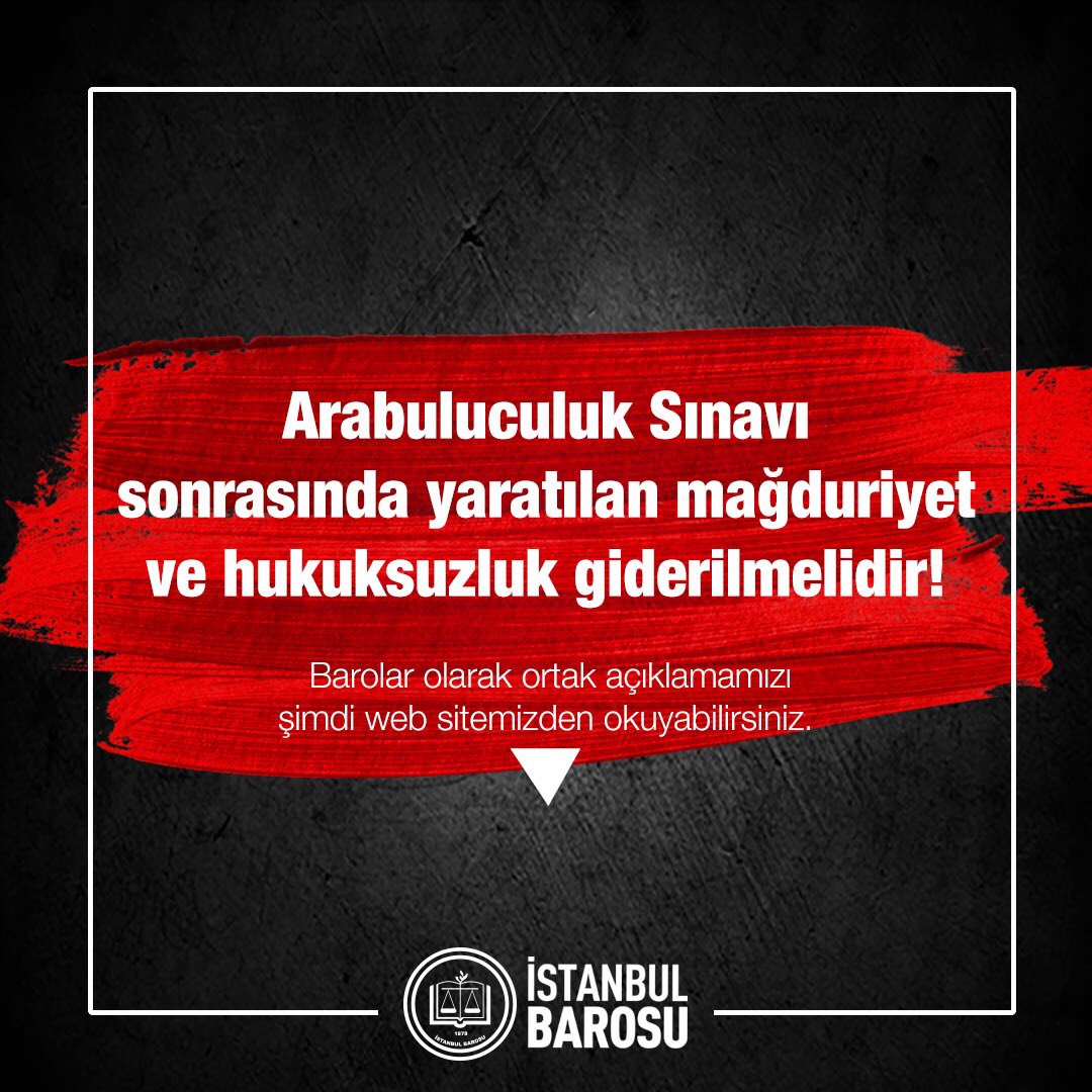 istbarosu's tweet photo. Arabuluculuk Sınavı sonrasında yaratılan mağduriyet ve hukuksuzluk giderilmelidir! Barolar olarak ortak açıklamamızı şimdi linkten okuyabilirsiniz: https://t.co/yjPvQTXaTJ https://t.co/4BPgGpqMdV