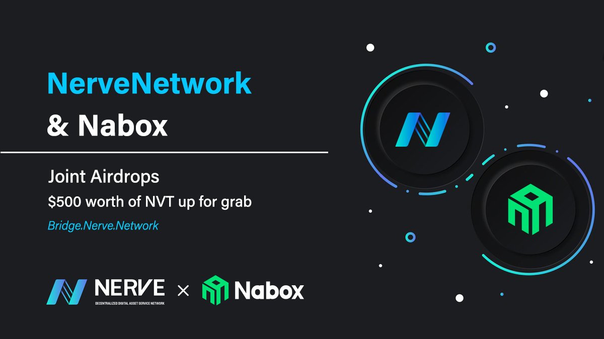 nerve_network's tweet photo. 🚀NerveNetwork ✖️Nabox🚀
 $500 worth of NVT #Airdrops to 50 ppl
>Follow @nerve_network &amp; @naboxwallet
>#RT&amp; #LIKE&amp; #TAG 5 frds
>Join https://t.co/ipsP3vpTiZ &amp;https://t.co/2agxRX1hE1
>Download👉https://t.co/0jGTX0Uqdw
>Fill form https://t.co/MQYu7apRP3
#Giveaway #Nabox https://t.co/ElOxogivHt