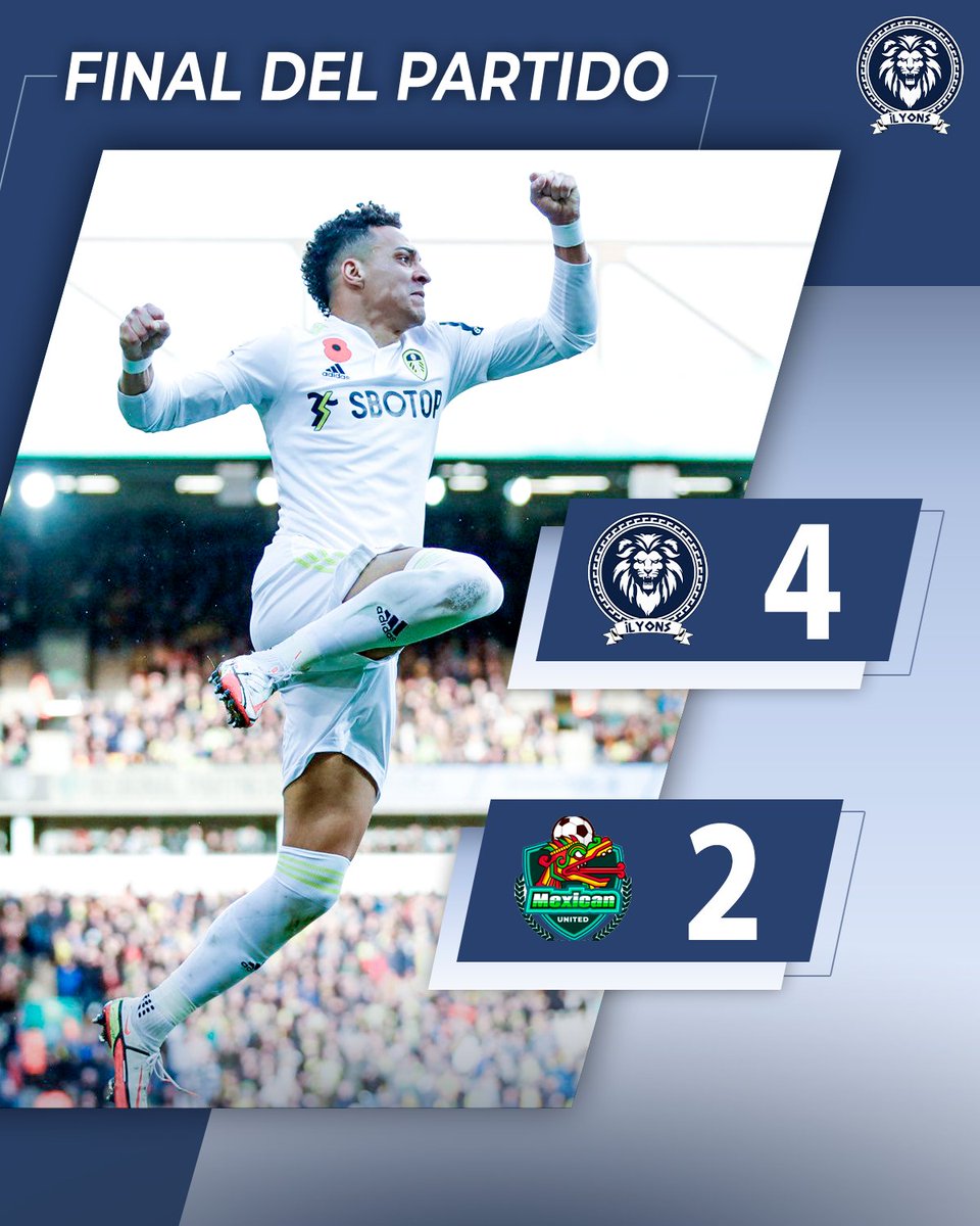 iLyonSss's tweet photo. 🔥 𝙍𝙀𝙎𝙐𝙇𝙏𝘼𝘿𝙊 𝙁𝙄𝙉𝘼𝙇 🔥

⏱ ¡FINAL DEL PARTIDO! 

#iLyons 🦁

#ProClubs | #Xbox | #eSports | #FIFA22 | https://t.co/vx1iOTenon