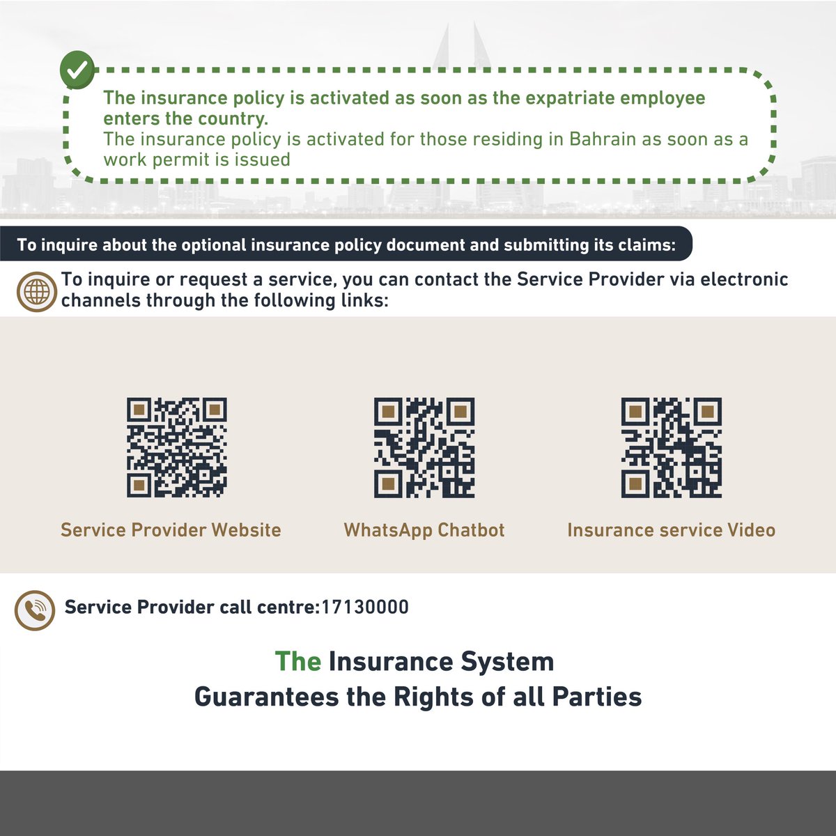 The Optional Insurance System for Domestic Workers.
.
.
#نظام_التأمين_الاختياري
#العمالة_المنزلية
#TheOptionalInsuranceSystem
#هيئة_تنظيم_سوق_العمل
#LMRA
#Bahrain
#البحرين