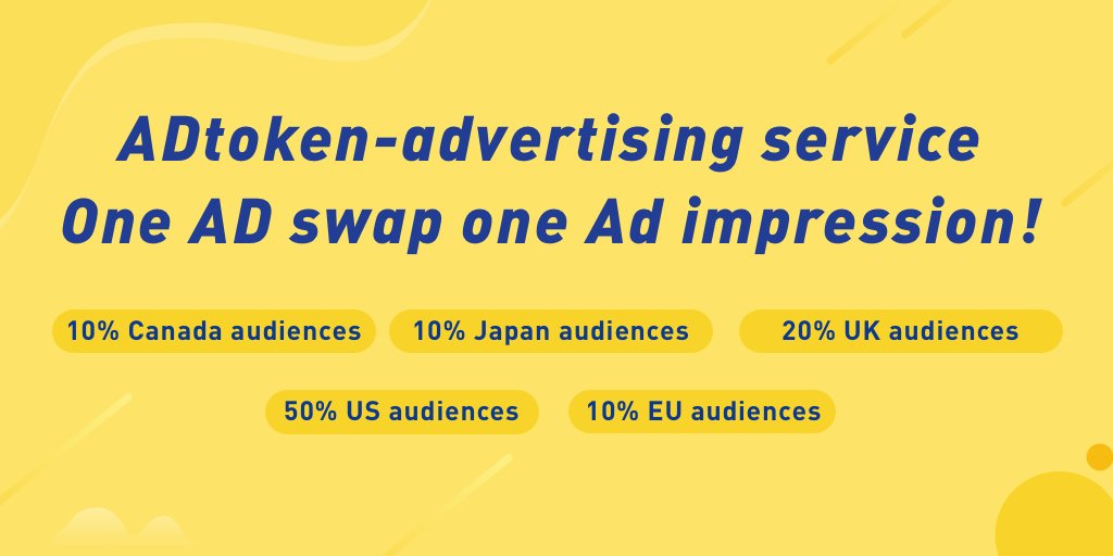 Impression_io's tweet photo. $100 Giving to 20 people in 24 Hours🏆
$5 each person 

RT + Like

👉ADToken is a token powering online #advertisement that can boost your #impressions on #YouTube,#Facebook,#Blogspot,#onlinestore,#Dapp, and more! Simple and fast❗️ https://t.co/DvwWHcJeb2