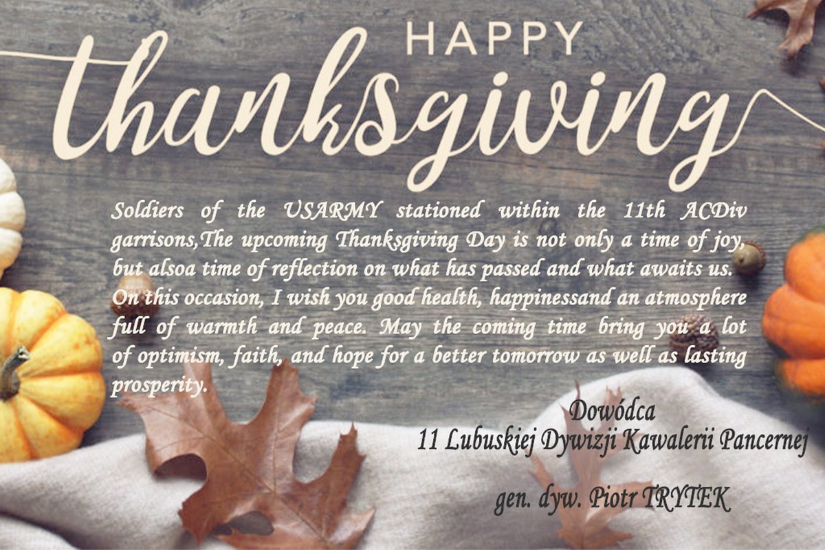 11LDKPanc's tweet image. Dziś Dzień Dziękczynienia z tej okazji życzenia żołnierzom amerykańskim #1ABCT złożył gen. dyw. Piotr Trytek.

#1stArmoredBrigadeCombatTeam1stInfantryDivision #AtlanticResolve #CzarnaDywizja