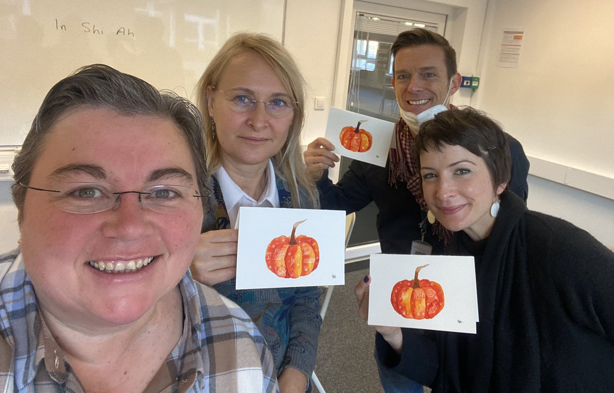 SarahHROM's tweet photo. Happy Thanksgiving to the best team! So grateful to work with these amazing peeps! @gitaneee @troyXwhite @AISBucharest #GoVampires #DigitalLearningTeam https://t.co/KqBaLIFGZI