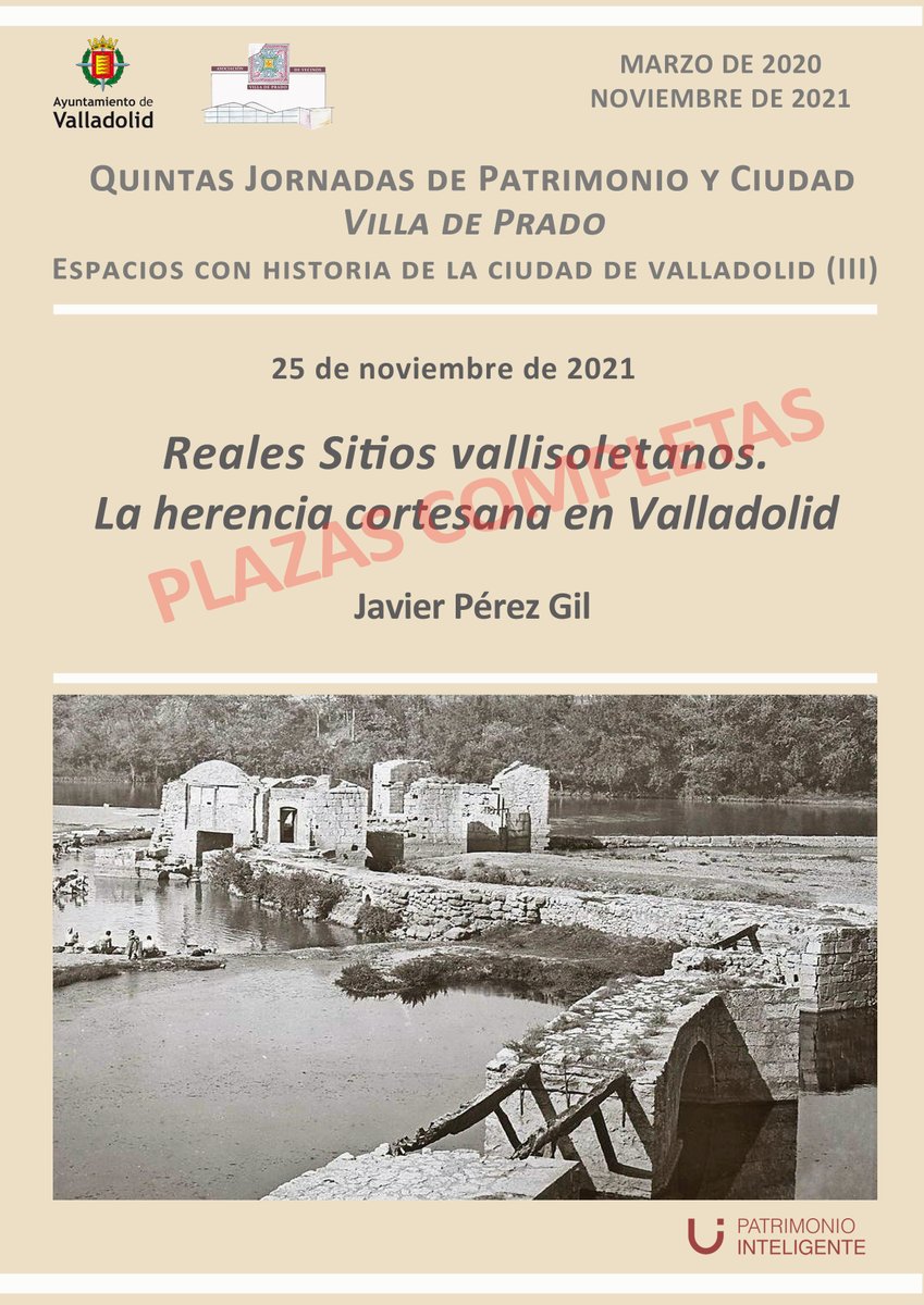 Hoy terminamos con las Quintas Jornadas de patrimonio y ciudad Villa de Prado con la conferencia sobre los Reales Sitios vallisoletanos impartida por Javier Pérez Gil (plazas completas).
El año que viene celebraremos las Sextas Jornadas; os esperamos.
<a href="/APalaciosReal/">Angélica Palacios</a>