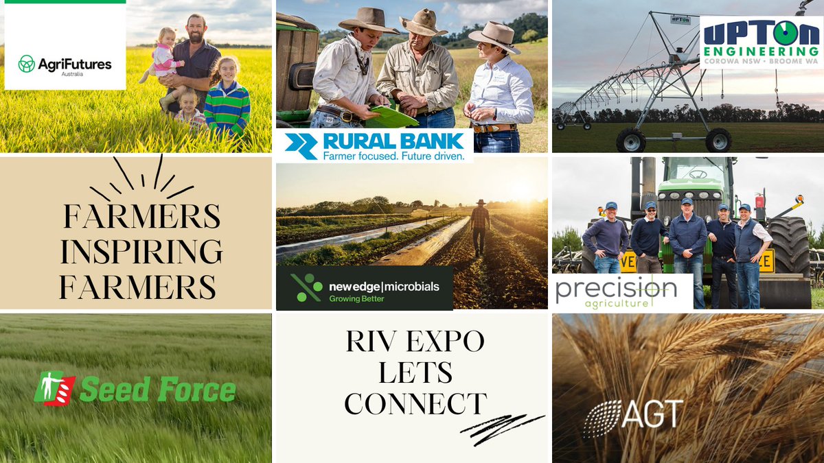 RiverinePlains's tweet photo. HAVE YOU BOUGHT YOUR TICKETS?

9 FEB:
🥂#RPEXPO UPTON ENGINEERING WELCOME DRINKS 
  
10 FEB:  
 🚜 #RPEXPO INNOVATION FIELD DAY

🤵#RPEXPO NEW EDGE MICROBIALS BLACK TIE GALA DINNER 

 11 FEB:  
🌱SEED FORCE / #RPEXPO INNOVATION CONFERENCE 
https://t.co/BuNoVfRJUS
#AgChatOZ https://t.co/vDiKAp5KN6