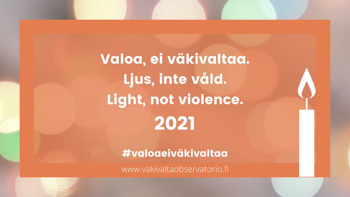 amnestyfinland's tweet photo. Tänään on kansainvälinen naisiin kohdistuvan väkivallan vastainen päivä.  

Koronapandemia vaikeutti lähisuhdeväkivallan uhrien tilannetta ja toi esiin uusia väkivallan muotoja. Nyt on entistäkin tärkeämpää taata tarvittavat tukipalvelut väkivallan uhreille! #ValoaEiVäkivaltaa https://t.co/4i5NyRlgKp
