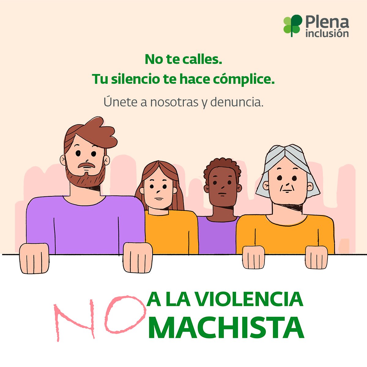 🙋‍♀️Hoy es un día para recordar que la #ViolenciaMachista golpea a todas las mujeres.  
🍀 El #25Nov, Plena inclusión proclama: "No te calles: tu silencio te hace cómplice" #YaEsYa
♀️ Únete a las movilizaciones, difunde y denuncia
#discapacidadintelectual

▶️plenainclusion.org/noticias/plena…