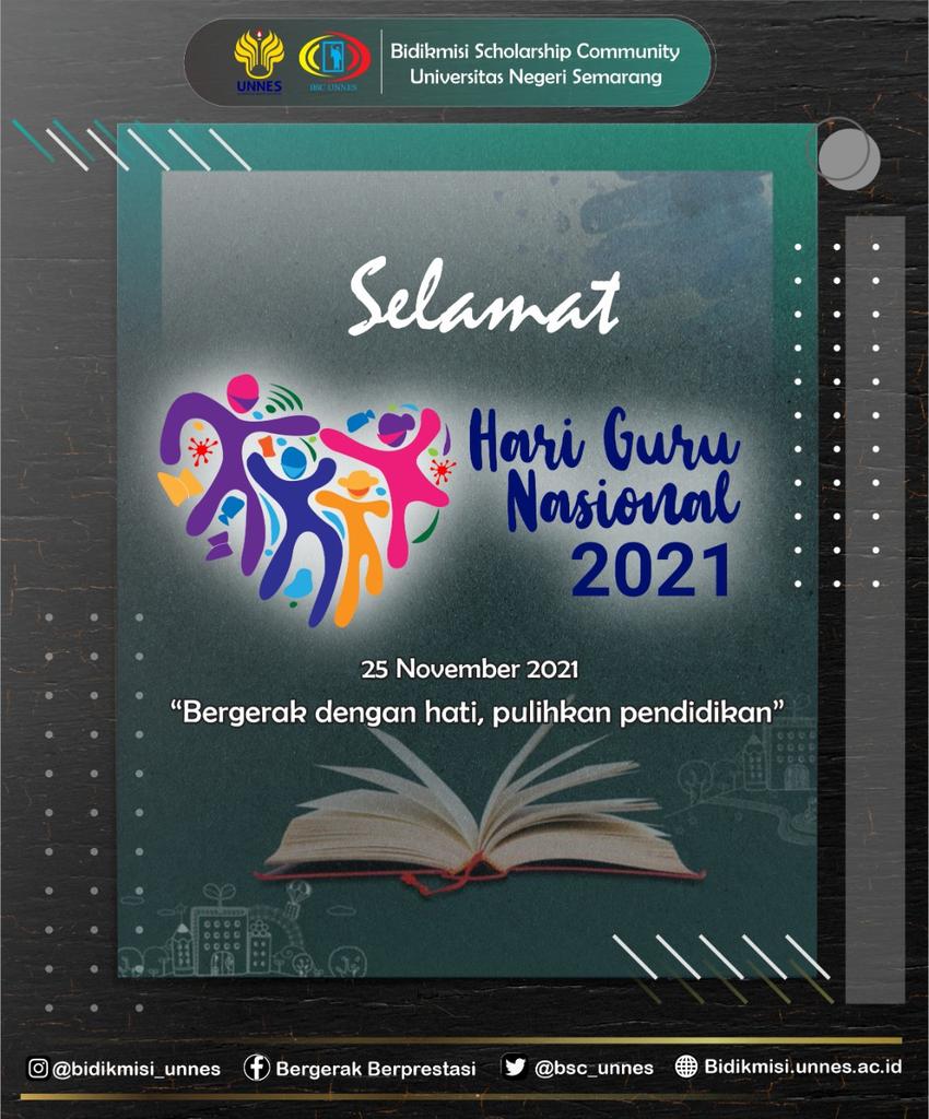 bsc_unnes's tweet photo. SELAMAT HARI GURU NASIONAL

Pendidikan sebagai usaha mencerdaskan bangsa, hanya bisa tercapai melalui demokratisasi pendidikan. 

Selamat Hari Guru untuk para guru yang telah menjadi penerang bagi semua anak bangsa. Terima kasih atas semua jasa dan perjuanganmu https://t.co/VYLOpgl5Bb