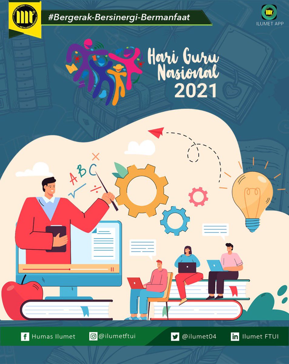 ilumetftui's tweet photo. Selamat Hari Guru Nasional 2021

Ucapan terima kasih yang mendalam kami sampaikan untuk guru-guru kami, para dosen Metalurgi dan Material yang telah mendidik, mendampingi, membimbing kami dengan tulus. 

ILUMET FTUI 2021
#BERGERAKBERSINERGIBERMANFAAT 

#DTMMFTUI
#ILUMETFTUI https://t.co/2Ws005xJ9V