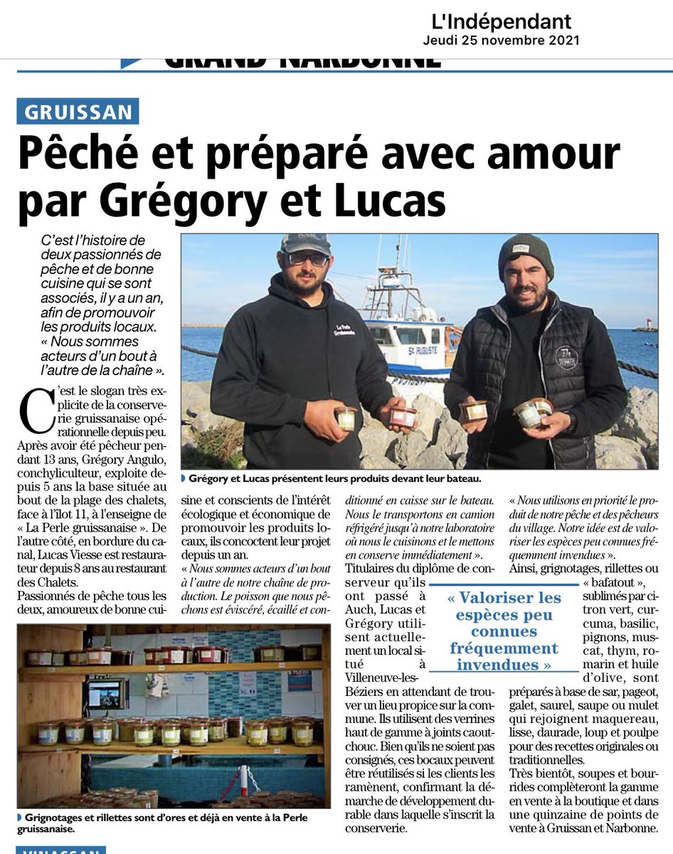 Mericjc's tweet photo. Pêche et fabrication locale confirment l’attrait des circuits courts de consommation, la dynamique de pêcheurs locaux et le bien manger à Gruissan. #mygruissan https://t.co/i33QqJOtPR