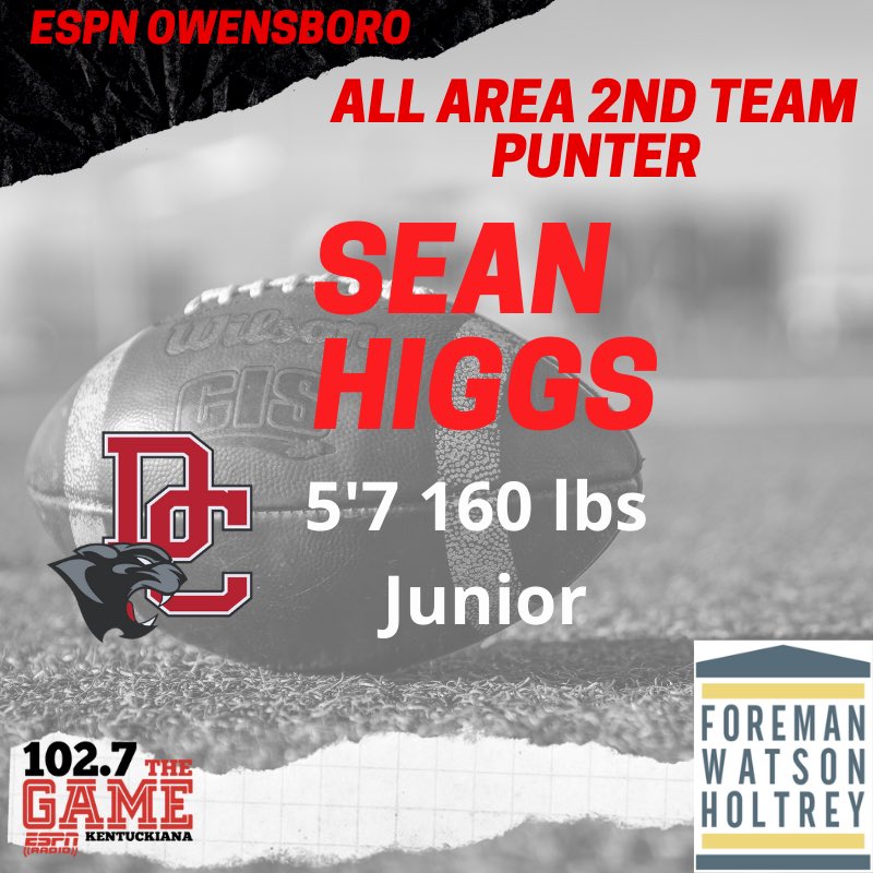 1027TheGame's tweet photo. Congrats on our ESPN Owensboro All Area 2nd Team Punter BTYB @fwhlegal!! https://t.co/upy6XLAmHb