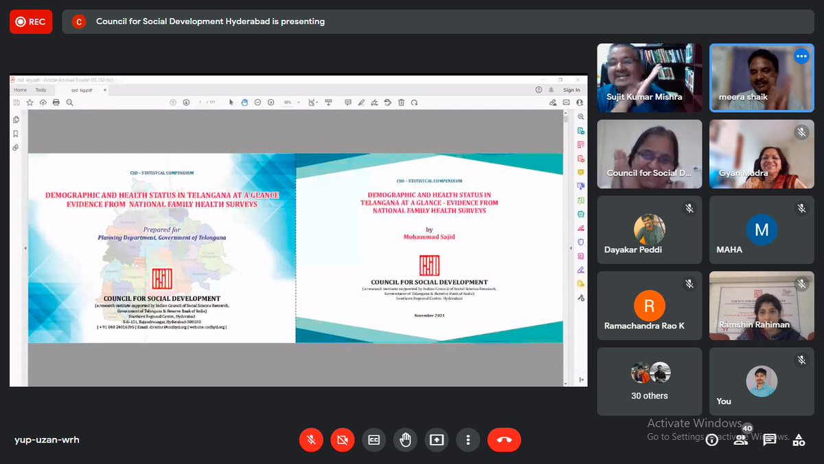 Inaugural Session - Release of CSD-Statistical Compendium on Demographic and Health Status of Telangana