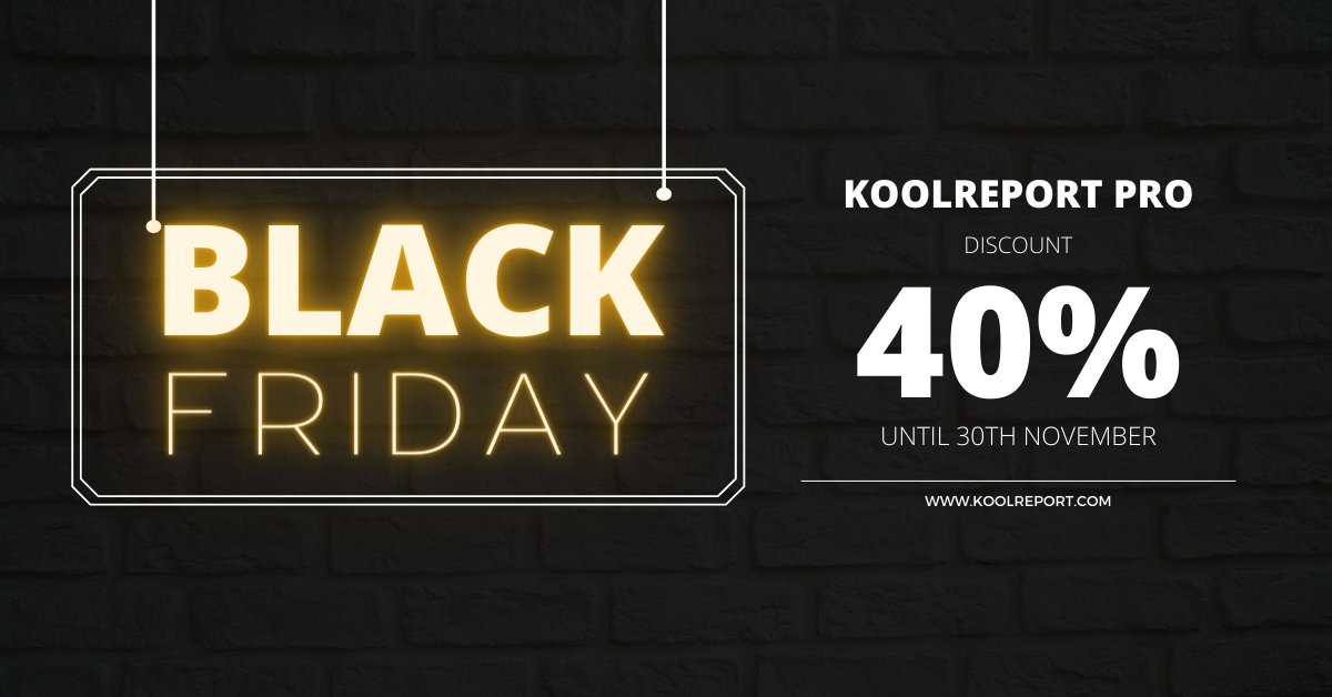 GetKoolReport's tweet photo. Save 40% #KoolReport Pro on #BlackFriday https://t.co/fc3JwATqJ4 https://t.co/0zrkptqZJN