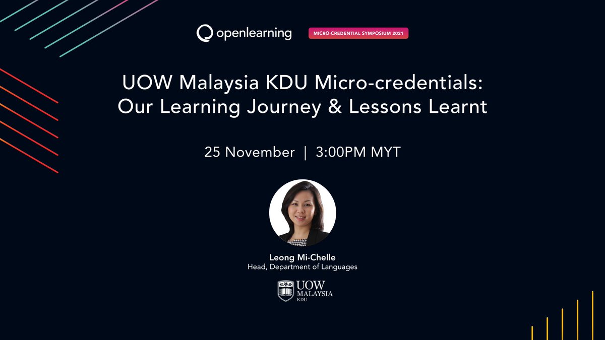 openlrning's tweet image. HAPPENING NOW: #OLSYMPO2021 🇲🇾 Partner Showcase with @uowmkdu on Micro-credentials: Our Learning Journey &amp;amp; Lessons Learnt. Take a look at their micro-credential, &quot;Discussions at Work Made Easy&quot;, &amp;amp; get a clear guide on how to turn conventional courses into #microcredentials.