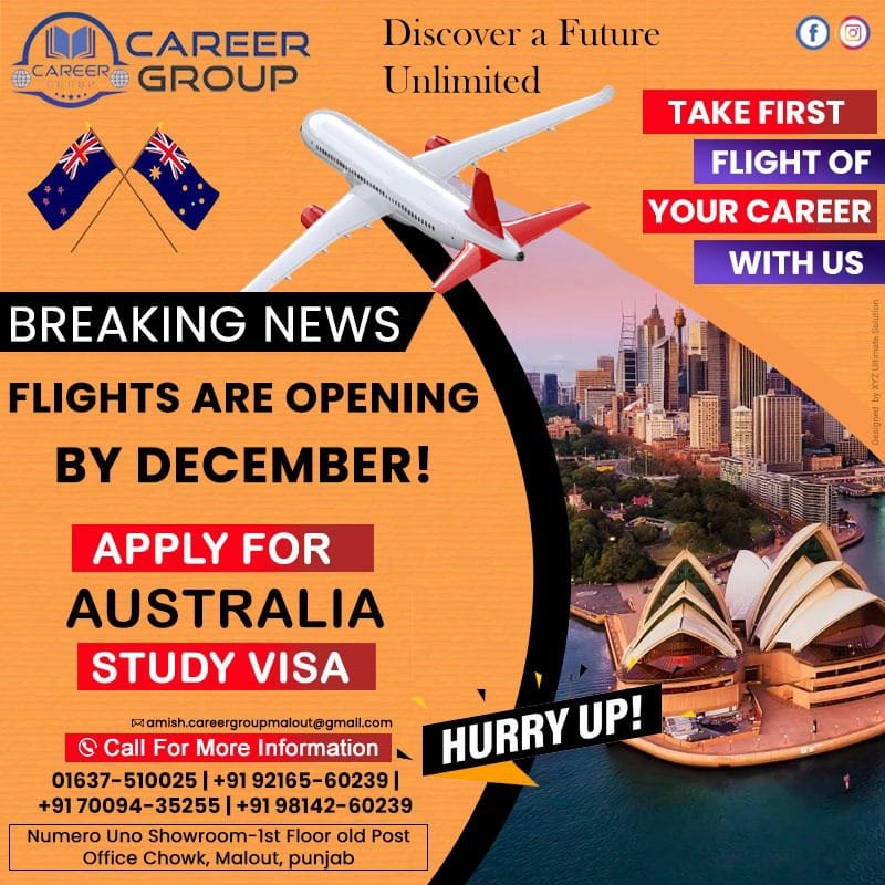 maloutlive's tweet photo. • Ielts/pte 6/5.5 band acceptable
•affordable fee structure
•spouse can go along
•High visa success rate
🇦🇺🇦🇺🇦🇺🇦🇺🇦🇺🇦🇺🇦🇺🇦🇺 ✈️✈️✈️✈️✈️✈️✈️✈️
#careergroupmalout #cg #ielts #ieltspreparation #pte #ieltspte #spokenenglish #bestwriting #malout #excellentcoaching https://t.co/EktRjhiCWy