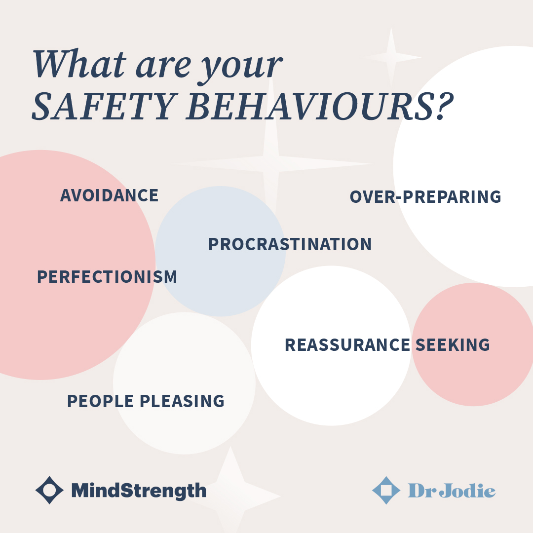 _DrJodie_'s tweet image. Perfectionism, procrastination, avoidance, people pleasing, reassurance seeking and over-preparing are all safety behaviours. What safety behaviours do you think you may be engaging in?
Learn more about them in Step 1 of the Mind Strength Method. #mindstrength #mindstrengthmethod