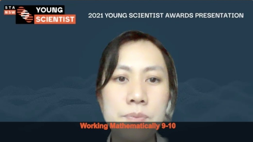 Young Scientist (@stansw_ys) on Twitter photo <a href="/STANSW_YS/">Young Scientist</a> Committee Member Daisy Kong presents the #YSAwards2021 for Working Mathematically 9 - 10 - Congratulations Anubhav, Yoon, Yemi and Jessica <a href="/STANSW_YS/">Young Scientist</a> Committee Member Daisy Kong presents the #YSAwards2021 for Working Mathematically 9 - 10 - Congratulations Anubhav, Yoon, Yemi and Jessica