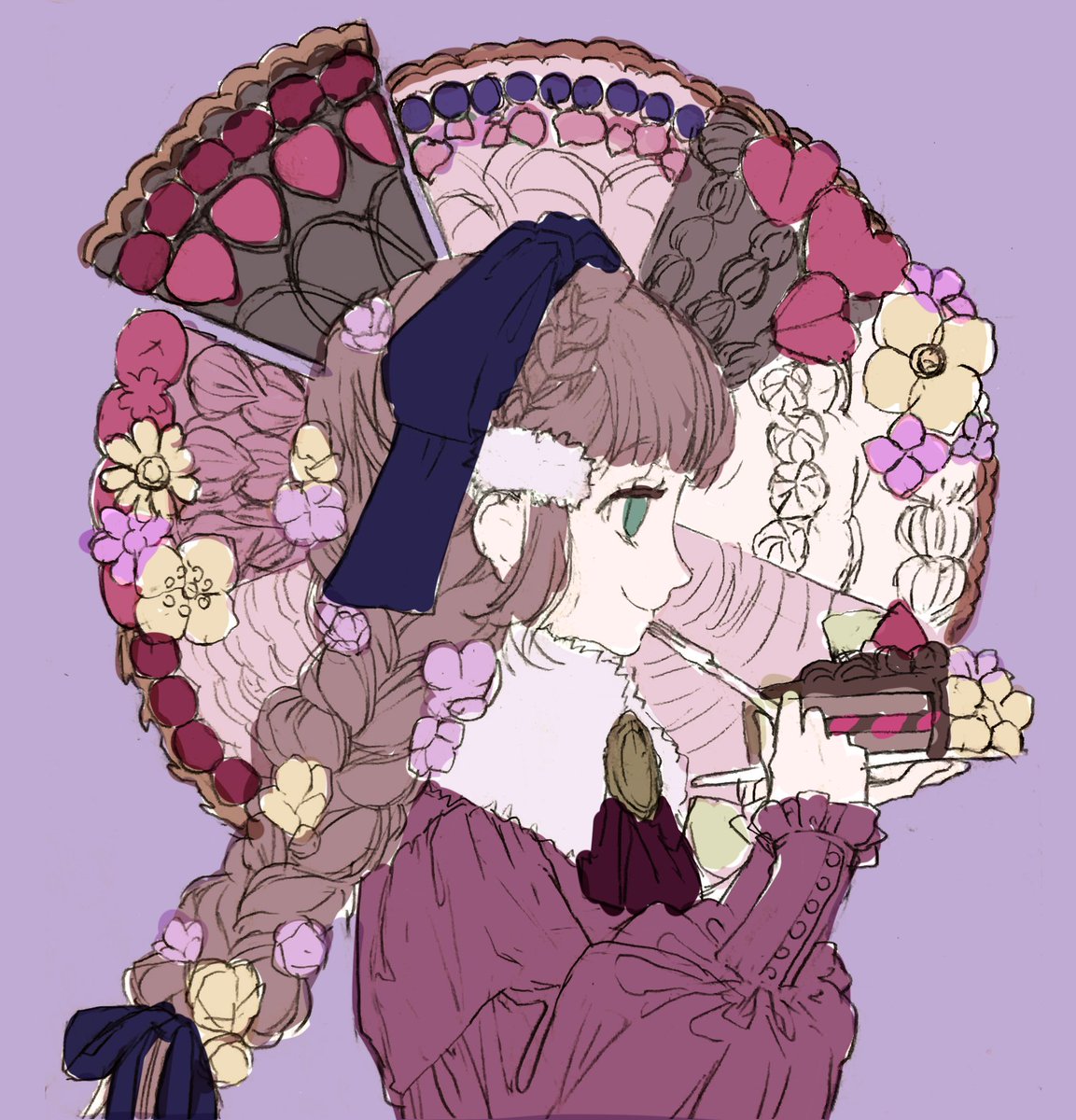 「wip🎨色ラフ 」|中山 初夏@お洋服とお絵描きのイラスト