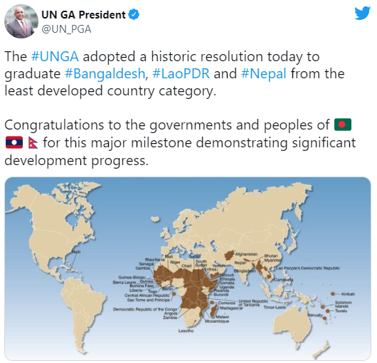 Bizonomy's tweet photo. #UNGA has adopted a resolution to graduate Nepal from Least Developed Country category. Nepal will become a Developing Country from November, 2026 after completion of a five-year transition period.
#Bizonomy https://t.co/5xaKjEmSJ2