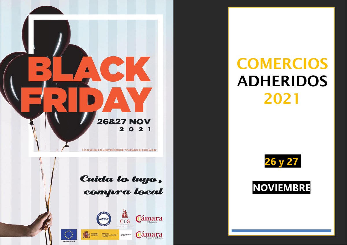 AescoComercio's tweet photo. 📢 PROMOCIONES #BLACKFRIDAY 2021 EN EL #COMERCIO DE #SALAMANCA‼️‼️‼️

Clicka aquí 👇👇 y te quedarás con la boca abierta 😃. 
✔️ Descuentos que llegan al -60%.
✔️ Días sin IVA.
✔️ Ofertas 2x1.

‼️Lo MEJOR, lo tienes MUY CERCA‼️ 
https://t.co/2F4sZb6MQc https://t.co/N3moq4ULYs