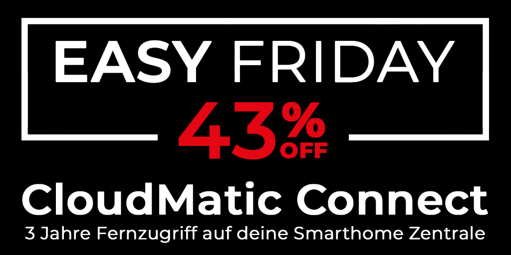 EASY_SmartHome's tweet photo. 🔥⏰Endlich ist es wieder soweit, der EASY Friday ist da!🔥⏰ Wir lassen uns nicht lumpen und geben euch satte 43% auf unseren Dauerbrenner ☁️ #CloudMatic Connect. ❗ACHTUNG: Das Angebot gilt nur 24 Stunden❗
👉https://t.co/de2fNBWF6w
#easysmarthome https://t.co/7M7P6xcmPA