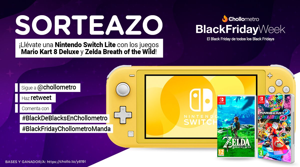 chollometro's tweet photo. ÚLTIMA OPORTUNIDAD! NUEVO HASHTAG! 

Para participar:
👉 Seguir a Chollometro
🔁 Hacer retweet
✍️ Comentar con #BlackFridayChollometroManda diciendo cuál es tu juego favorito de nintendo

¡Llévate esta pedazo de Switch con dos juegazos! https://t.co/axosCCTd7B