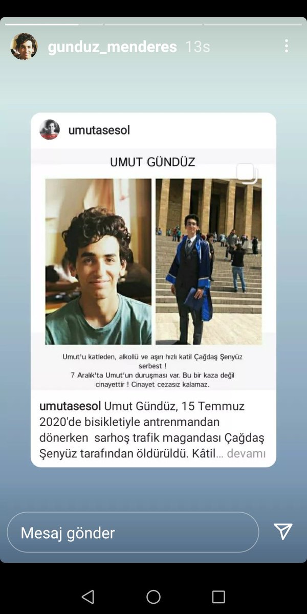 egeerdemgunduz's tweet photo. #sebest 19 yaşındaydı katili arkasına bakmadan kaçtı hala #serbest #UmutaSesOl https://t.co/cABITKZkXB