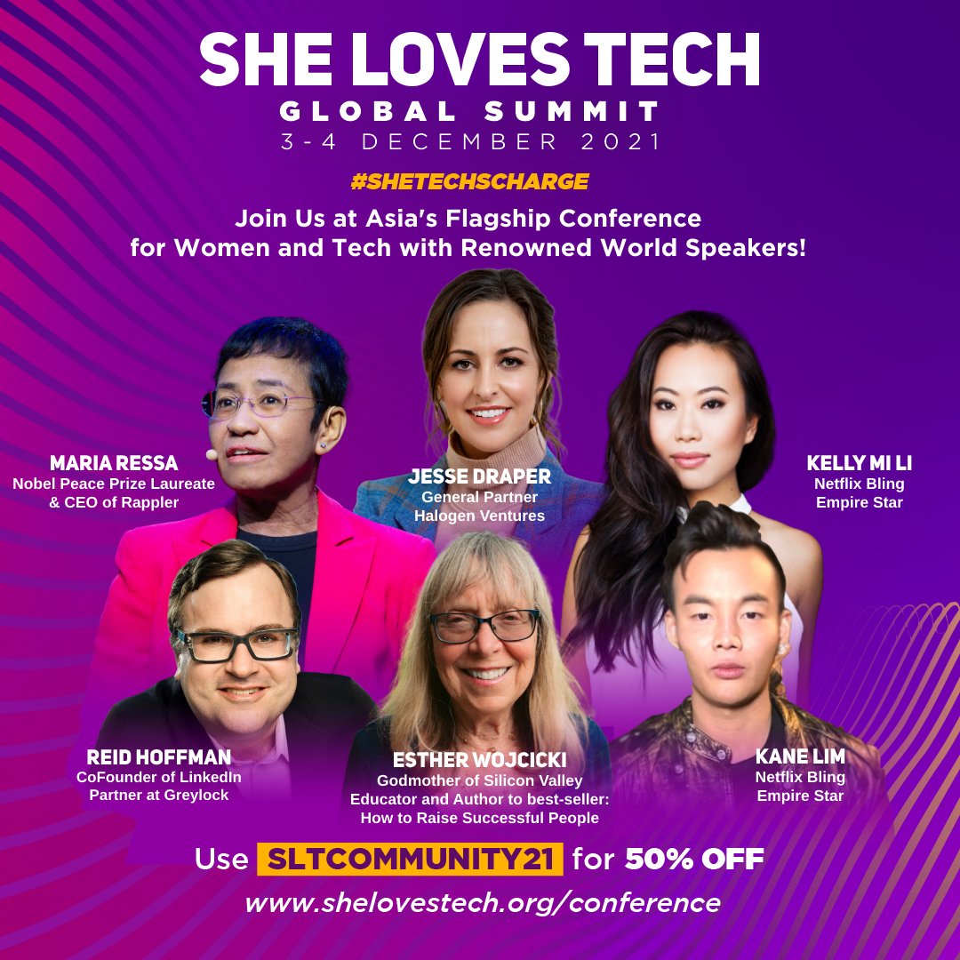 FutureslabID's tweet photo. @FutureslabID  is happy to support Asia’s flagship conference for women and tech continues with She Loves Tech Global Summit! On December 3-4 2021, She Loves Tech Global Tech is gathering world-renowned speakers on one virtual stage to inspire you, no matter where you are! https://t.co/n5KtbImv79