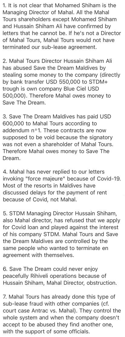 Lud_iK777's tweet photo. @RihiveliF @KtyKalb Save The Dream has 7 legal grounds not to have paid the Rihiveli Beach Resort rent to Mahal Tours since February 2020 https://t.co/KTS1Wee3Tk