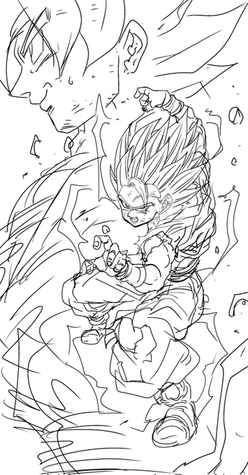 改めて悟空&悟飯ラフ画 
