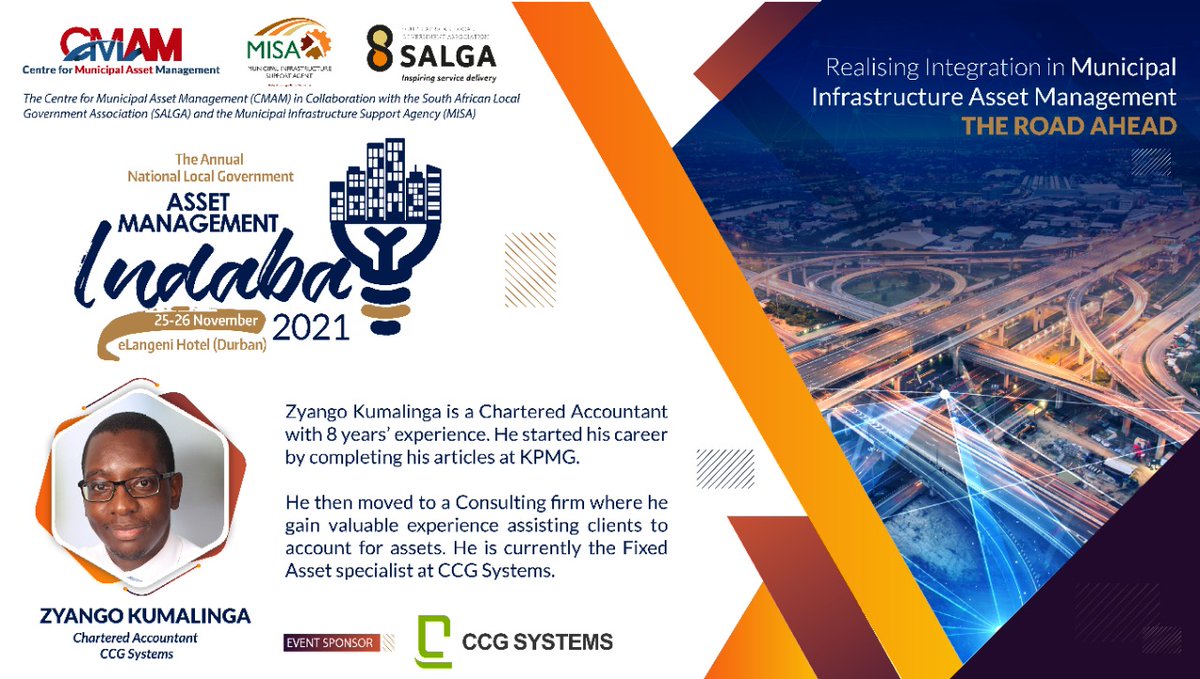 CCGSYSTEMS's tweet photo. We are excited to announce our participation in the Annual National Local Government Asset Management Indaba 2021!
#InAndAroundCCG
#CCGSYSTEMS https://t.co/bFDF3Y8YFh