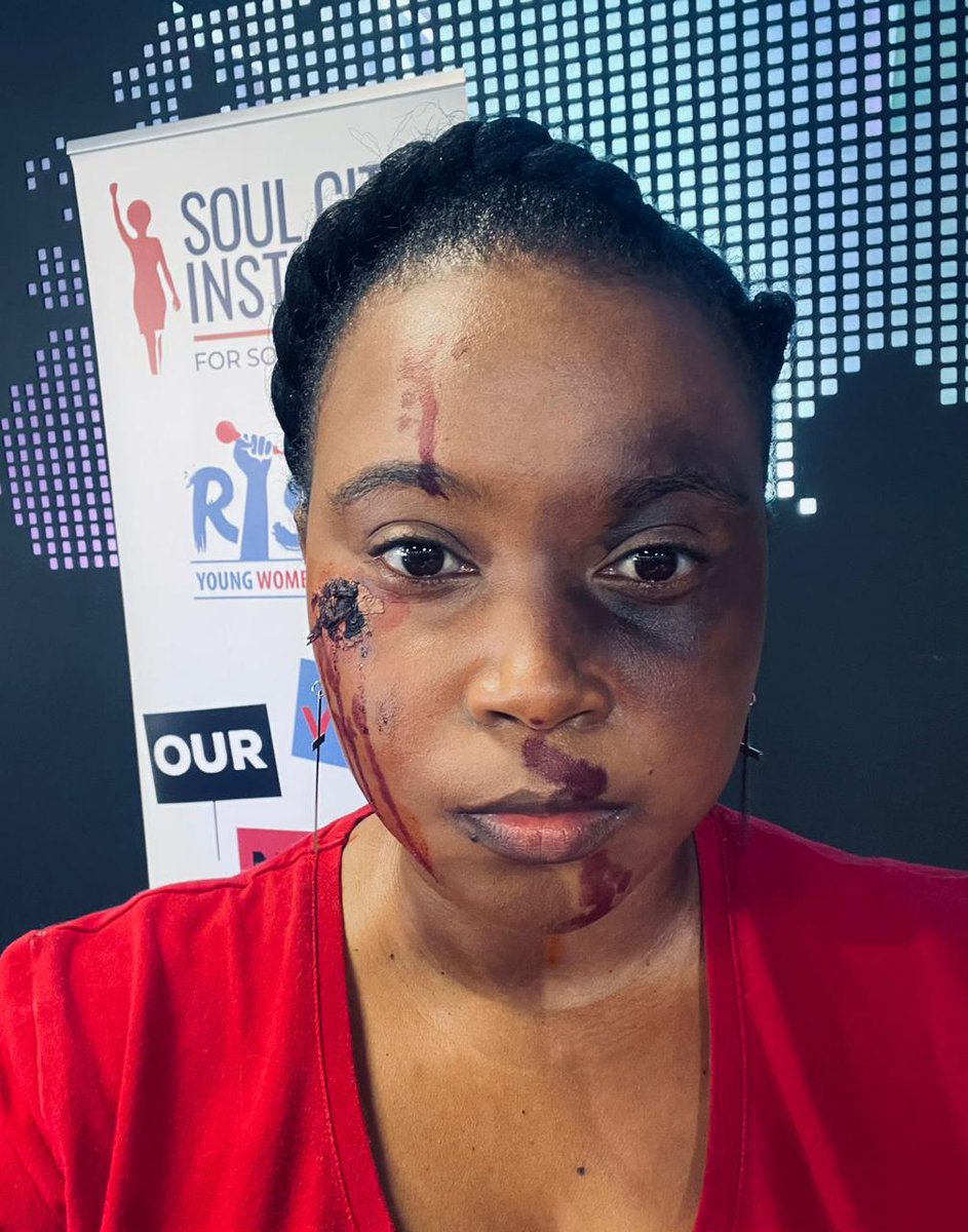 SoulCity_SA's tweet photo. "If we remain silent while someone is being violated. We are contributing, ensuring its continuation, and providing an enabling atmosphere," @phinahkodisang . Report #GBV

#MakeupActivism #16DaysOfActivism https://t.co/CLitT1wst0