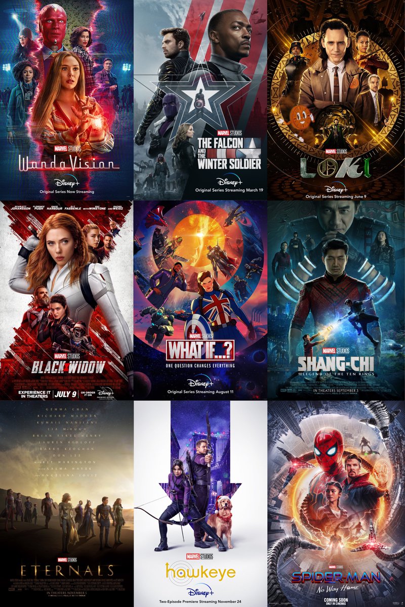 wandasolsen's tweet photo. 2021 MCU phase 4 ensemble posters #SpiderManNoWayHome https://t.co/DNX0cXwtt2