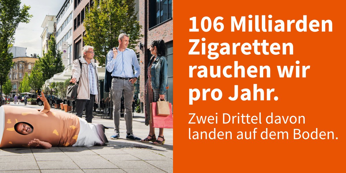Stadt_OF's tweet photo. In Deutschland werden pro Jahr ca. 106 Mrd. Zigaretten geraucht, weltweit sind es laut @WHO sogar 5,6 Billionen - zwei Drittel davon landen auf dem Boden. Für die Umwelt ist das ein riesiges Problem. https://t.co/0zlZFmr1zM
#respectoffenbach https://t.co/yQ0sdXf1kF