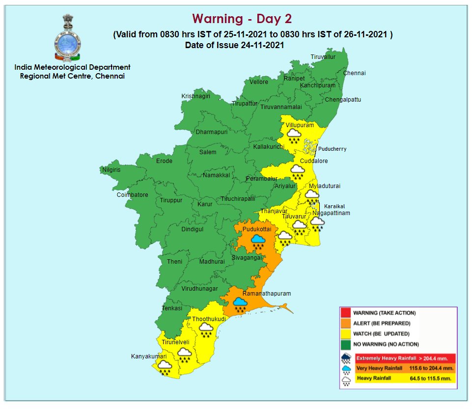 tnsdma's tweet photo. IMD Rainfall warning for next four days https://t.co/Kj50R6fqKc
