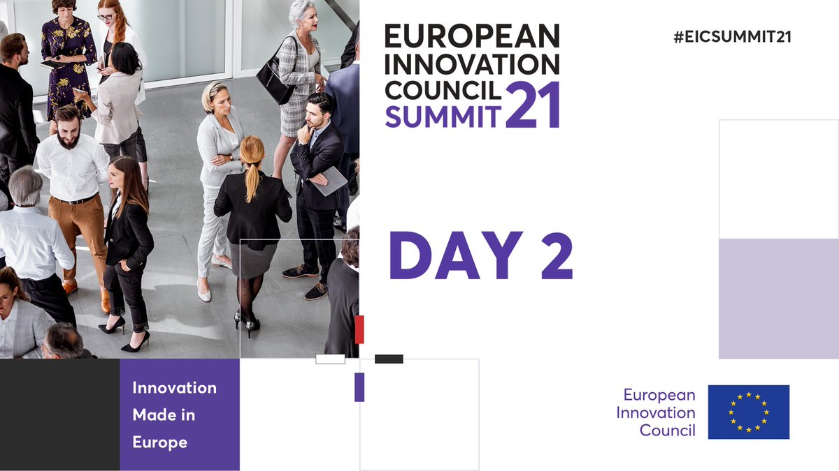 It's day 2️⃣ of the #EICSummit21!

Here's what's coming up:

🚀 Launch of #EUeic Forum
🏆 #WiPrizeEU &amp; #EUIPrize ceremonies
🔬 The #eicPathfinder journey
🐉 Dragon's Den
👏 Closing ceremony 

Full schedule👉 eicsummit21.eu/agenda-2
And join us live 👉 bit.ly/3oOmRju