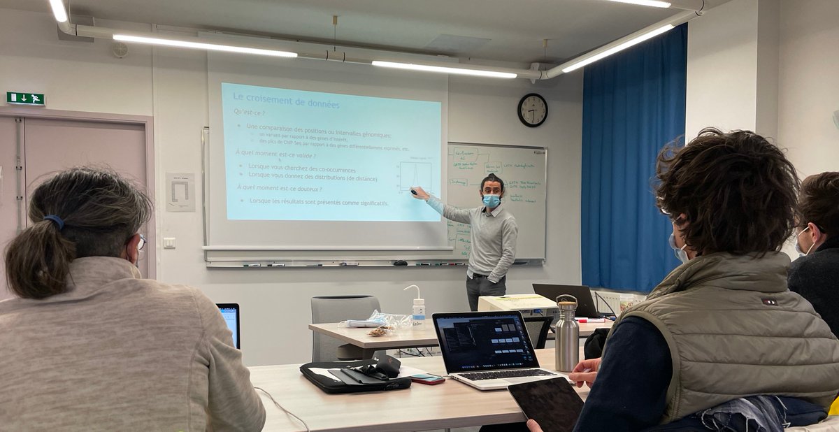 IFB_Bioinfo's tweet photo. #Trainingsession on #datacrossing this morning at @EBAI_Roscoff 💻🧬

#RNAseq #Chipseq #variants 

@aviesan_fr @Inserm https://t.co/O1Vkk4B4Hc