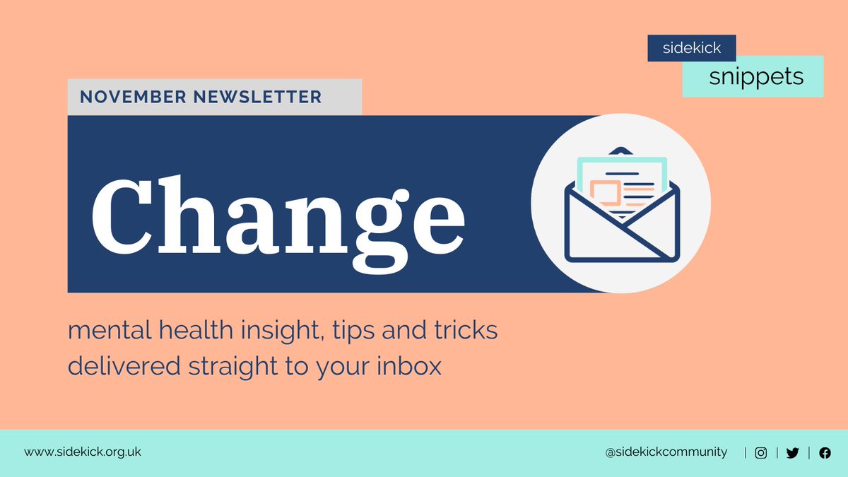 This month's sidekick snippets is out and we're talking about Change! Featuring our latest pods, the best from the web, evolution and Farrow &amp; Ball - there's a combination you weren't expecting! 📰 mailchi.mp/001066ea82f2/s… #mentalhealth #selfcare #charity
