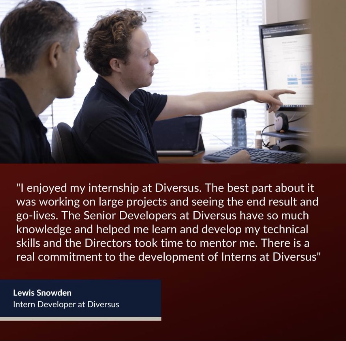 Diversus has been a proud partner to <a href="/acsfoundation/">ACS Foundation</a> Internship Program for many years and it’s extremely rewarding. Thank you Lewis for your energy and enthusiasm; we know you’ll build a successful career in the tech industry! 
#diversus #technology 

diversus.com.au/en/Our-News/20…