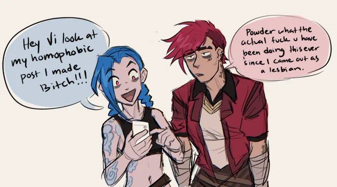 The idea of homophobic Jinx is so fucking funny to me I just had to contribute to the memes #Arcane 
