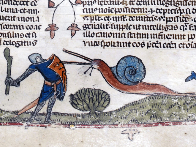 medieval art has so much meme potential ngl this mfs were fighting giant snails i mean just look at this. 