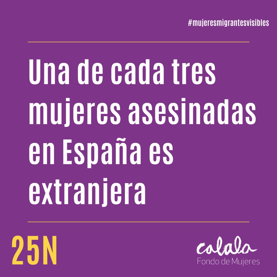 calalafondo's tweet photo. ⛔ Según el informe publicado por @RedLatinas, 338 mujeres migrantes fueron asesinadas en España entre 2003 y 2019

🚨Constituyen el 32% de todas las mujeres asesinadas desde que existe el registro

📍Consulta el informe https://t.co/S22kP5YxMo

#25N 
#mujeresmigrantesvisibles https://t.co/AS1ly5Cq3y